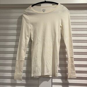 NWT jcrew long sleeve white tee medium